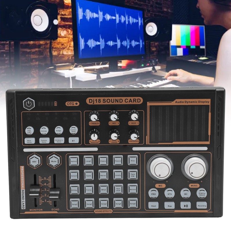 Sound Mixer Multi Sound Effects Noise Reduction Colorful Lights DJ18