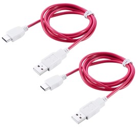 Kissmart 2-Pack Charging Cable for Nabi DreamTab, Nabi Jr., Nabi 2S, Nabi Elev-8, Nabi XD, Nabi Jr.S (Red)