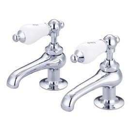 Water Creation 4.38" Lever Handles Brass Lavatory Faucet in Chrome
