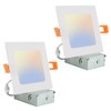 QIBANG 2 Pack 4 Inch Square Recessed Lighting Dimmable with
