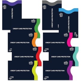 10 PCS RFID Blocking Sleeves, Credit Card Holder for Women Men Protect Cards Identity from Electronic Theft Travel Case Set - Color: Black Card Sleeve