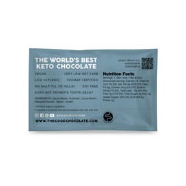 The Good Chocolate - Keto Dark Chocolate Mini Bars, Zero Sugar, Lower Net Carb Snack, Lower Calorie, Vegan Chocolate Candy, 1 Snack Pack