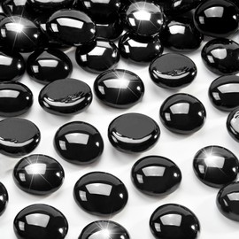 RUOJAS 20 Pounds Onyx Black Fire Glass Beads 3/4 Inch Firepit Gems for Fire Pit Table, Fireplaces, Fire Bowl, Garden Landscaping & DIY Crafts