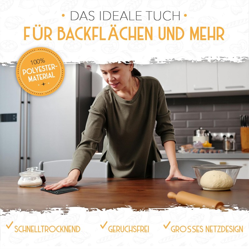 KRUSTENZAUBER Set of 2 dough cleaning cloths for stubborn dough