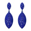 EVER FAITH Blue Rhinestone Crystal Hollow Teardrop Vintage 2 Leaf