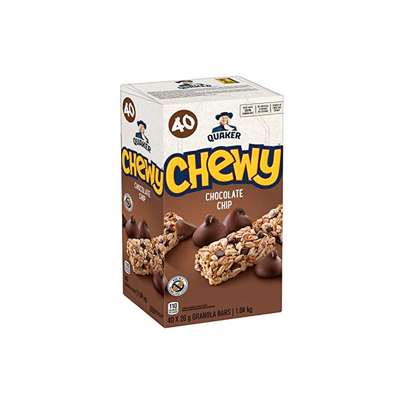 Quaker Chewy Chocolate Chip Granola Bars, Peanut Free 40-Count {Imported