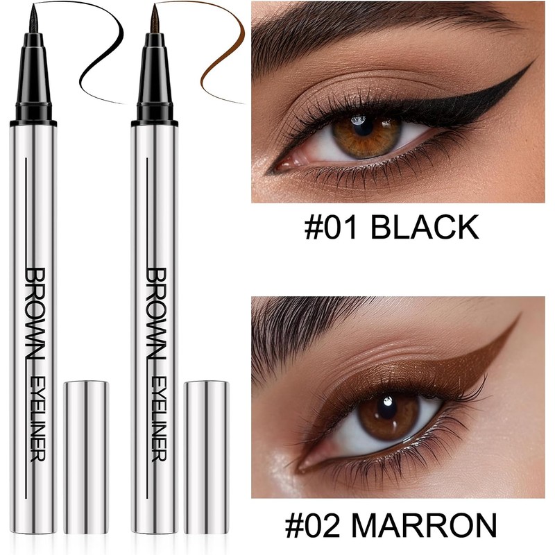 Erinde L?piz de Gel Delineador L?quido, Delineador Mate, 1#negro +
