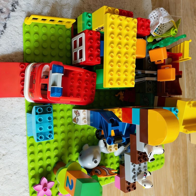 2 Baseplates for Large Blocks, Baseboard Compatible with Duplo &