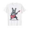 Vintage French Bulldog Dog Playing Guitar Funny Graphic T-Shirt