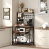 YATINEY Coffee Bar, Bakers Rack with Power Outlet, Large Microwave