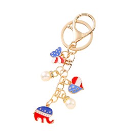 Charms American Flag Keychains 4th of July Party Favors USA Flag Heart Souvenir Patriotic Key Chain Gifts for Veterans Day Independence - Heart
