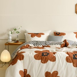 Houseri Pumpkin Sunflower Comforter Set California King Foral Bedding Soft Comfy Comforter Quilts