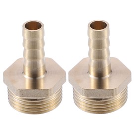 A ABSOPRO Hose Nozzle 3/4 Inch Hose Connector Brass Male Thread Barb Pipe Plug Adapter 10 mm Pack of 2