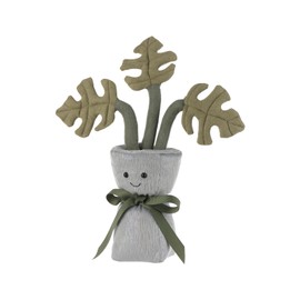 Apricot Lamb Monstera Vase Plushies Stuffed Animals for Kids, Soft Cute Plush Toys for Baby Girl and Boy, Fluffy Monstera Vase Green 13 Inches