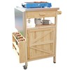 LUMISOL Outdoor Rolling Kitchen Island with Drop Leaf, 40.5" Solid