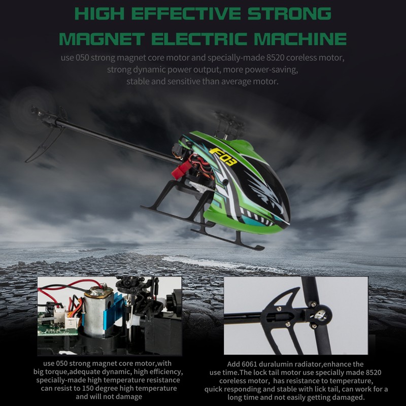YU XIANG F03 RC Helicopter 4CH Flybarless One Key Take