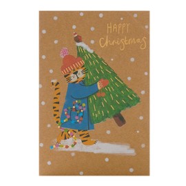 Box of 8 Festive Tiger Marie Curie Charity Christmas Cards In Wallet 557007