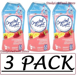Crystal Light 3 PACK - Crystal Light Strawberry Lemonade Liquid Water Enhancer 1.62 oz EACH