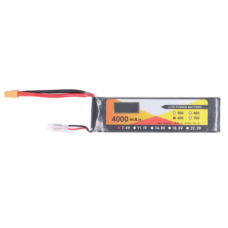 RC Lipo Battery 7.4V 60C Discharge Rate 2S XT60 Plug