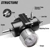 HTRACING Adjustable Fuel Pressure Regulator With Gauge Hose 0-140 PSI