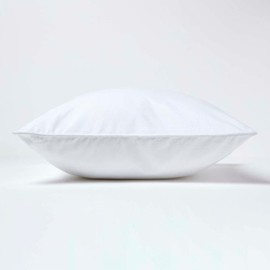 HOMESCAPES - 100% Cotton Plain White Large Cushion Cover - 60 x 60 cm Square - 24 x 24 Inches - White - Sofa Cushion Pillow Cover - Washable