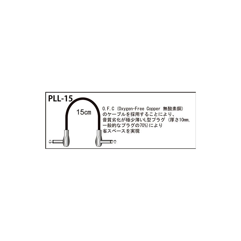 TECH パッチコード 15cm L/L ケーブルの太さ 7mm PLL-15 ブラック