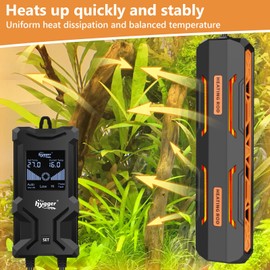 hygger Aquarium Heater, 600 W Submersible Aquarium Heater with Intelligent LCD Digital Display Controller and Automatic Shut-Off Protection, Aquarium Heating Rod for 250-511L Freshwater Saltwater Tank