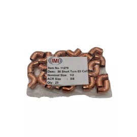 INTERSTATE METAL 90 DEGREE ELBOW COPPER FITTING FOR PLUMING & HVAC PACK OF 25 . 1/2 NOM CXC