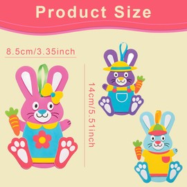 YIAJIA 5 Pack Easter Crafts for Kids, Easter Bunny Foam Stickers, Easter Activities for Kids, Easter Bunny Making Kit DIY Peel and Stick EVA Foam Arts and Crafts Kit for Toddlers Party Supplies