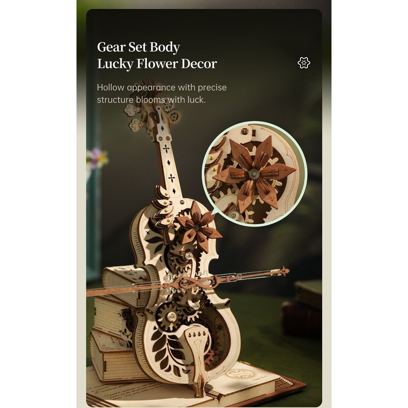 ROKR OKR Magic Cello - 3D Wooden Puzzle Music Box
