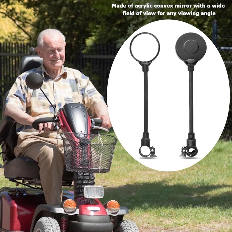 Electric Scooter Rear View Mirrors - 360° Rotating Wide-angle Rearview