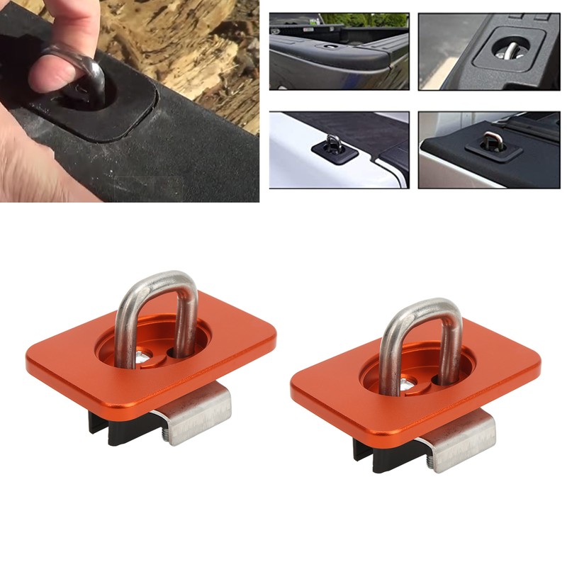 2pcs Stainless Steel Bull Ring Truck Bed Side Tie Down