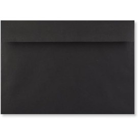 C4 Coloured Envelopes for A4 Paper/Card Peel & Seal Flap Envelopes Pack of 25 (Black Peel & Seal)