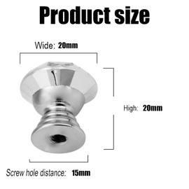 QZKJQDD 4 Pack Drawer Knobs, Single Hole Cupboard Handle, 20mm Drawer Handles Crystal Glass Diamond Shaped cupboards Door Knobs for Dresser Drawers and Kitchen, Bathroom Cabinet, Office (QZ04)