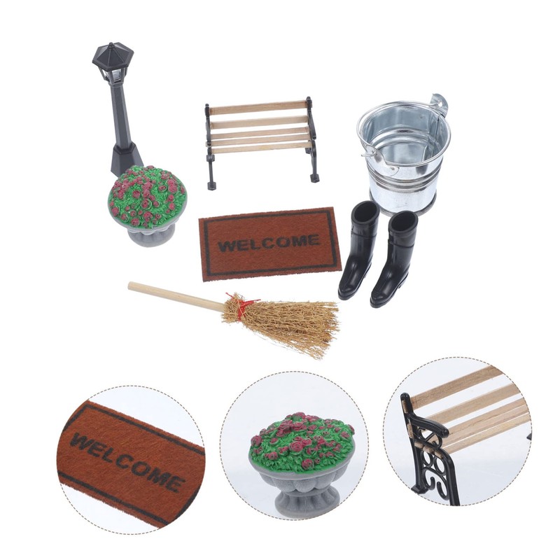 SUPVOX 1 Set Mini House Models Realistic Park Scene Decor