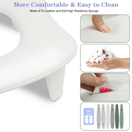 Ruetail Two Hands Arm Rest for Nails Tech U-Shape Nail Hand Pillow with 6Pcs Nail Files Professional Portable Nail Stand Hand Rest Leather Manicure Rest Stand Salon Manicurist Essentials(White)