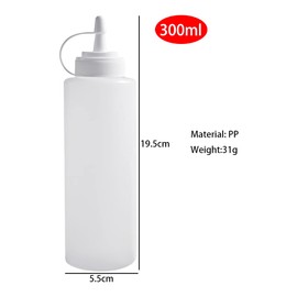 LdawyDE 300ml Sauce Bottle Squeeze With Nozzles, 5 Pcs Squeezy Sauce Bottles Food Grade Plastic Condiment Bottles With Lids for Kitchen Sauce Seasoning Oil Dispensers