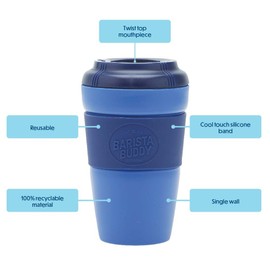 Smash Barista Buddy Reusable Coffee Cup 390ml Blue