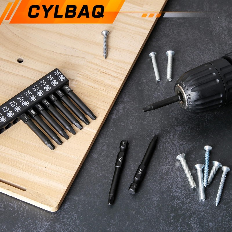 CYLBAQ Square Head Screwdriver Bits, 10pcs SQ2 Square Drive Bit