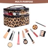 Large Capacity Travel Cosmetic Bag, Leopard Print Makeup Bag Waterproof
