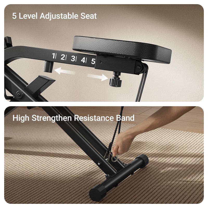 UMAY Squat Machine for Home, Foldable Exercise Equipment, Squat Rowing