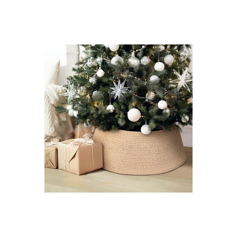 Collar para rbol de Navidad, falda tejida para rbol de