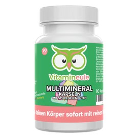 Multimineral Capsules + Trace Elements Complex – High Dose – Quality from Germany – No Additives – Laboratory Tested – Vegan – Small Capsules Instead of Tablets – Suitable for Children Vitamineule®