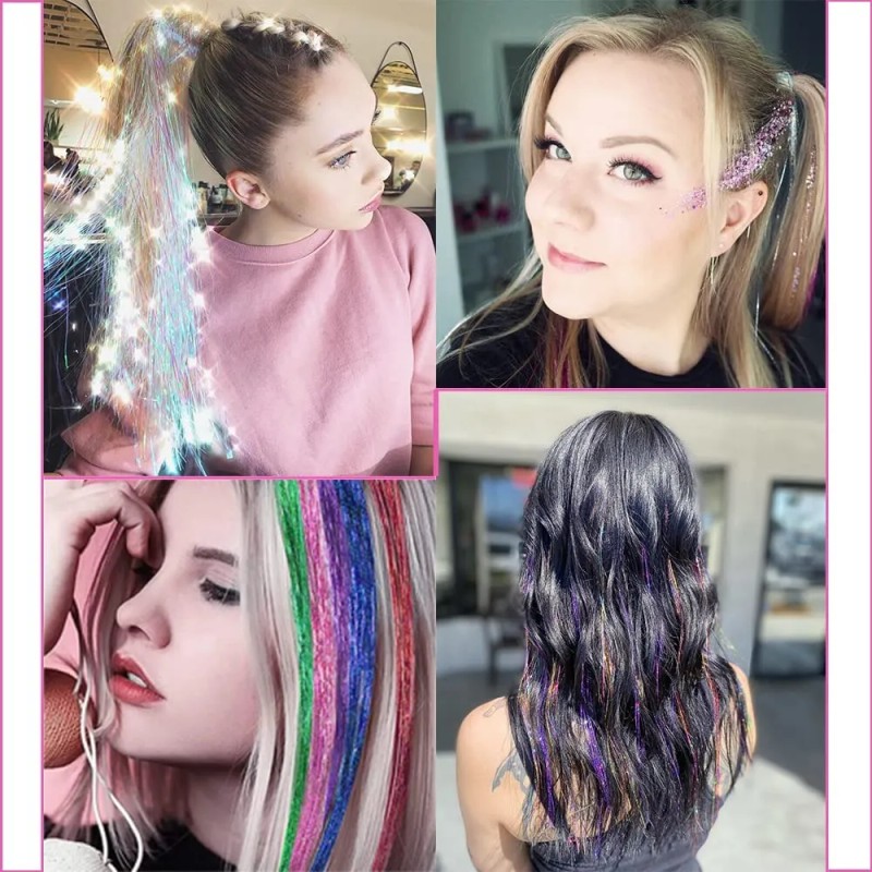 Conjunto De Extensiones De Cabello Con Peluca Brillante 90cm