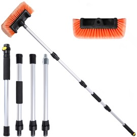 NAVAPAL Car Wash Brush with Long Handle for Car Truck Boat Washing (Orange, 69 inch)