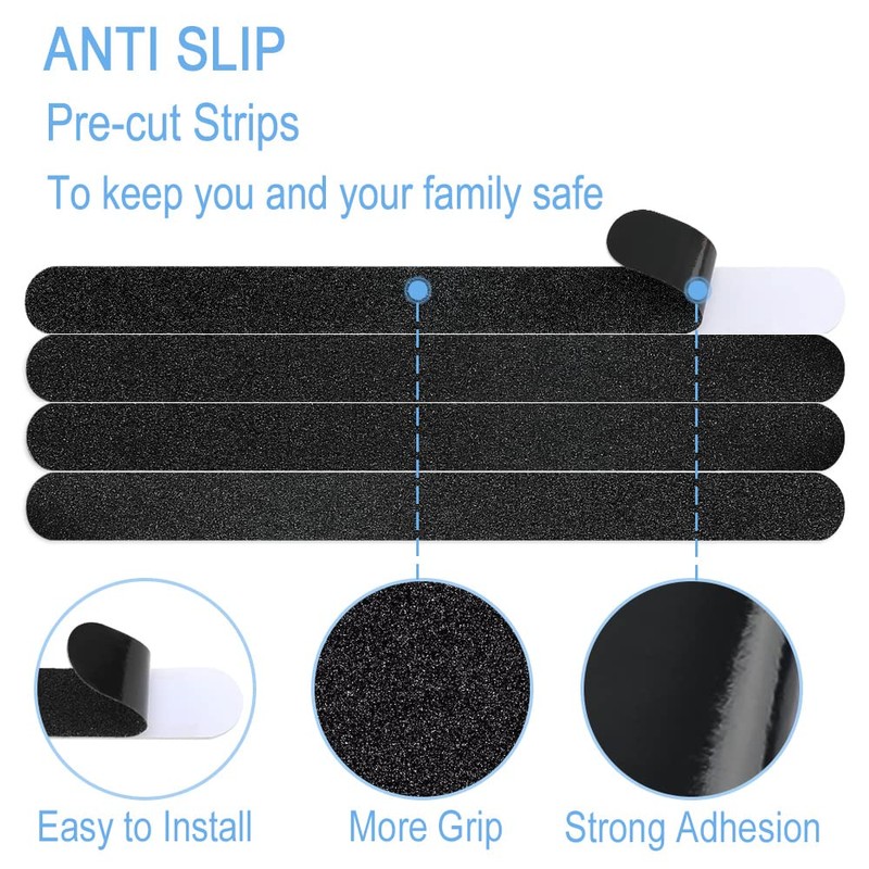 Anti Slip Tape, 16pcs Non Slip Pre-Cut Strips, Treads Safety