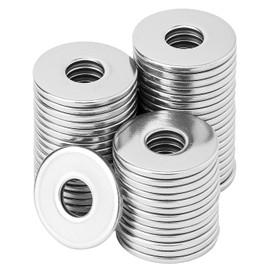 QWORK® 50PCS M6 x 18mm Washers, 304 Stainless Steel Flat Repair Washer, for Screws & Bolts