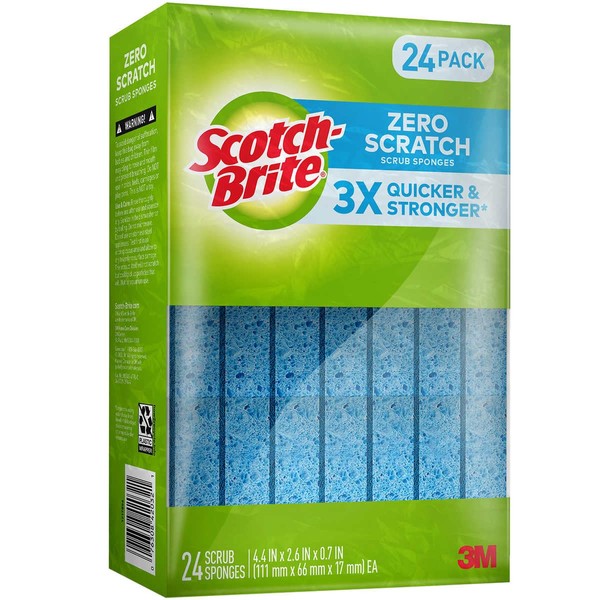 Scotch-Brite - Esponjas exfoliantes, cero ara azos, azul, 24 unidades