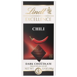 Lindt Excellence Dark Chocolate with Chili Bar, 3.5 Oz, 2 Pack
