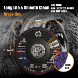 Merryland Bravo-Line SB208114-05 CSD Disc 125 Colour Rust for Angle Grinders, 125 mm Purple Cleaning Disc, Metal Stainless Steel Coarse Cleaning Disc, Pack of 5